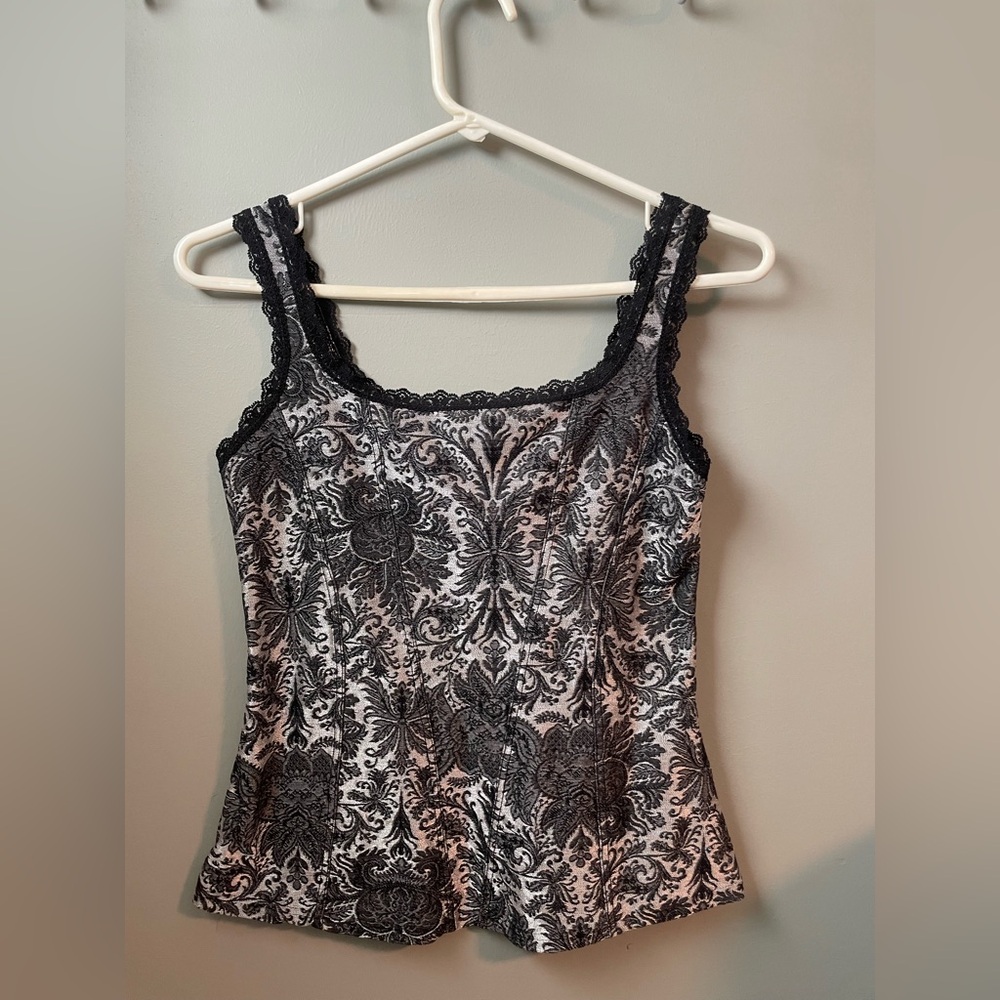 White House Black Market Made in Canada Corset Style Lace Straps Size M
